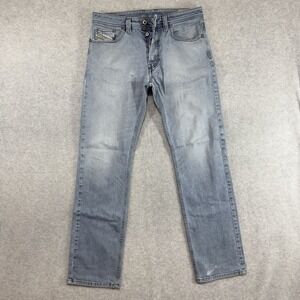 Diesel Larkee-Relaxed Jeans Men 31x32 Light Wash Stretch Distressed Thrashed